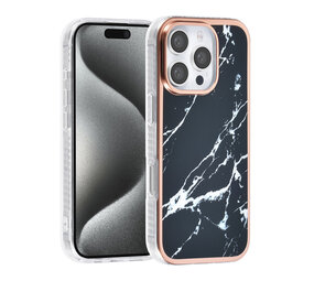 TUNIQ TUNIQ iPhone 16 Pro Back cover case - Silicone - Marble Black