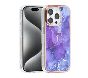 TUNIQ TUNIQ iPhone 16 Pro Back-Cover hul - Silicone - Marble Purple