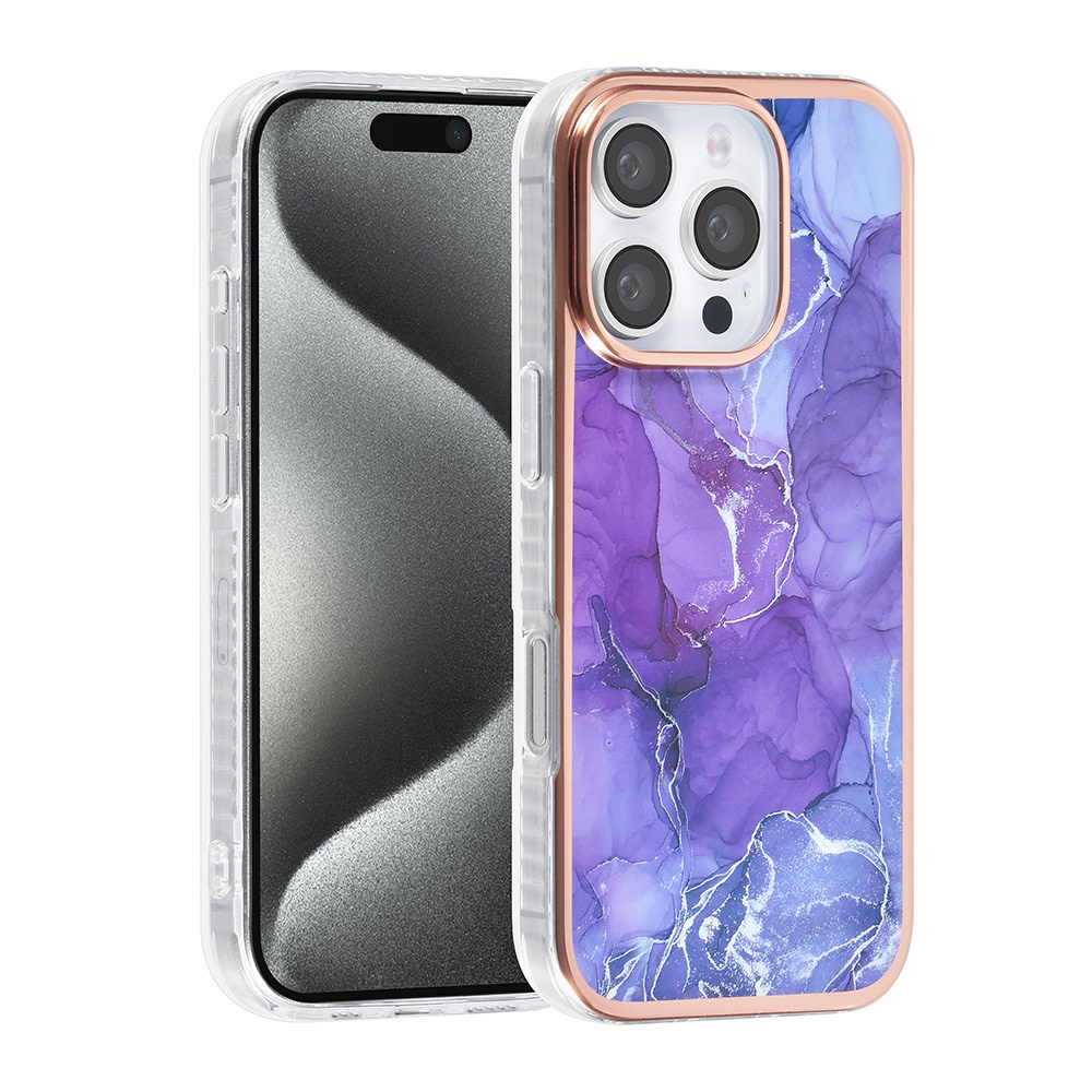 TUNIQ TUNIQ iPhone 16 Pro Backcover hoesje Silicone - Marble Purple
