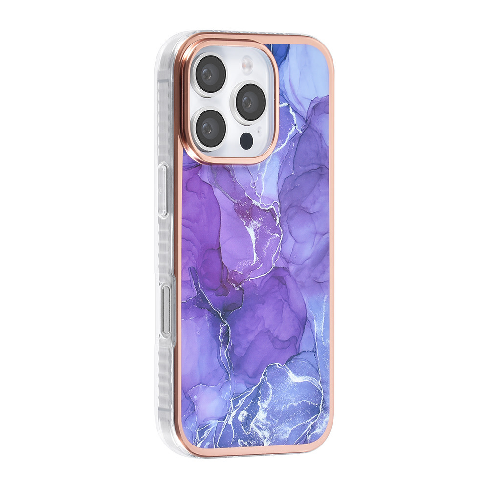 TUNIQ TUNIQ iPhone 16 Pro Backcover hoesje Silicone - Marble Purple, foto 2 van 4