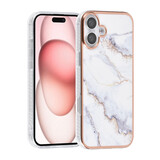 TUNIQ TUNIQ iPhone 16 Plus Backcover hoesje Silicone - Marble White TUNIQ TUNIQ iPhone 16 Plus Backcover hoesje Silicone - Marble White