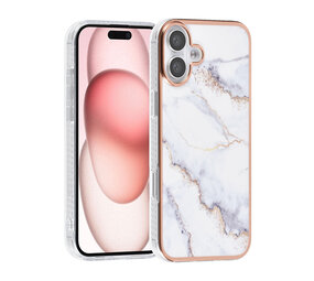 TUNIQ TUNIQ iPhone 16 Plus Back cover case - Silicone - Marble White