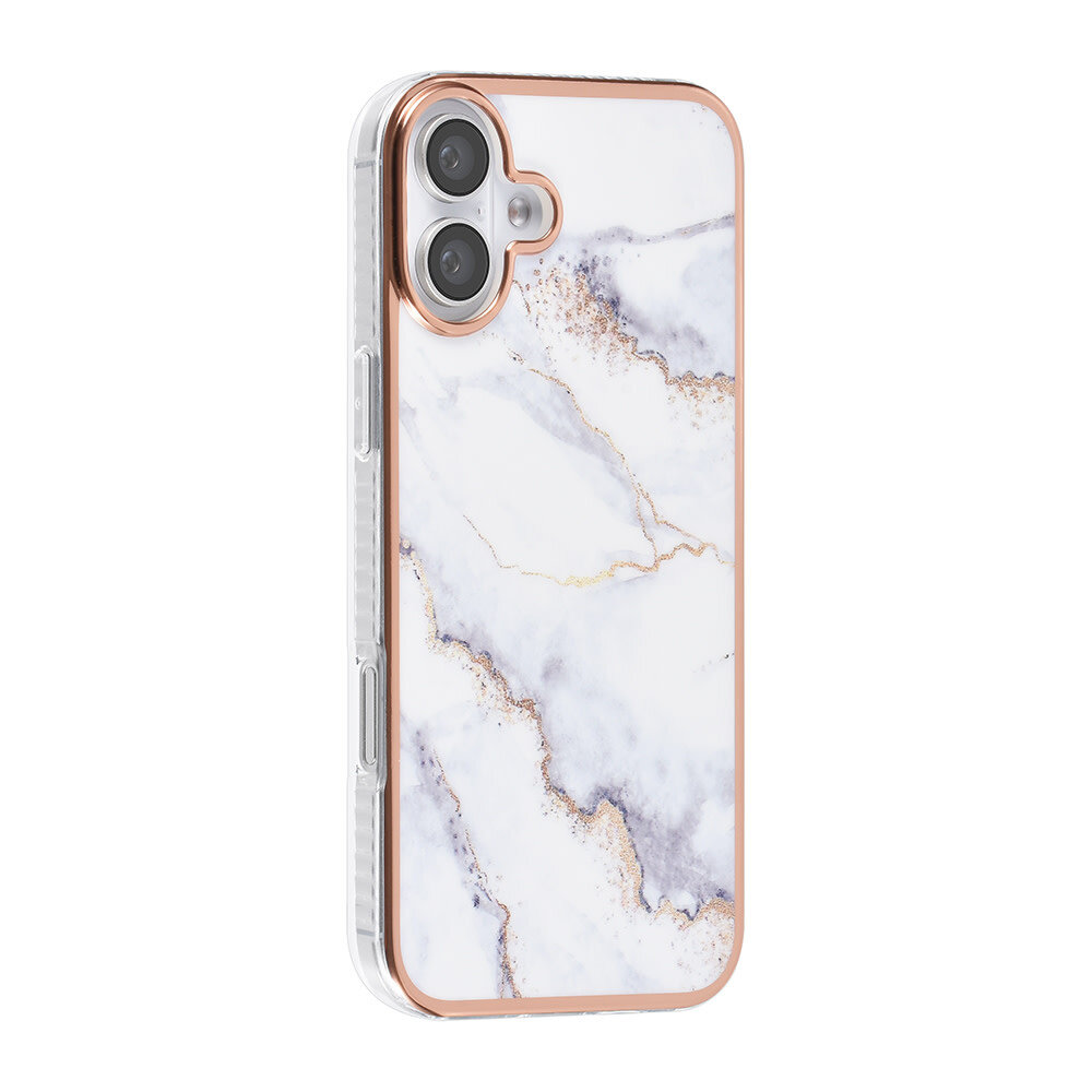 TUNIQ TUNIQ iPhone 16 Plus Backcover hoesje Silicone - Marble White TUNIQ TUNIQ iPhone 16 Plus Backcover hoesje Silicone - Marble White