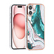 TUNIQ TUNIQ iPhone 16 Plus Backcover hoesje Silicone - Marble Green TUNIQ TUNIQ iPhone 16 Plus Backcover hoesje Silicone - Marble Green