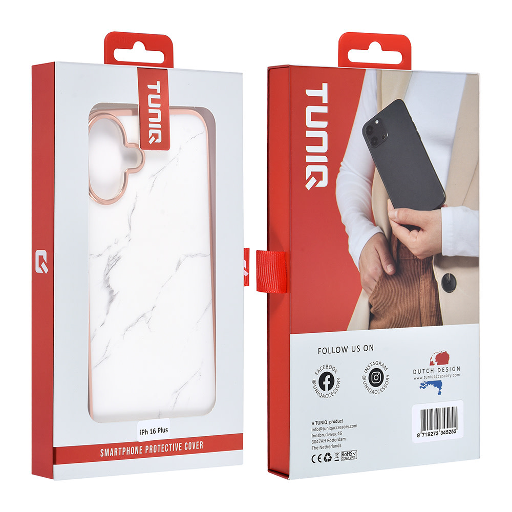 TUNIQ TUNIQ iPhone 16 Plus Backcover hoesje Silicone - Marble, foto 4 van 4