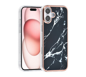 TUNIQ TUNIQ iPhone 16 Plus Back-Cover hul - Silicone - Marble Black