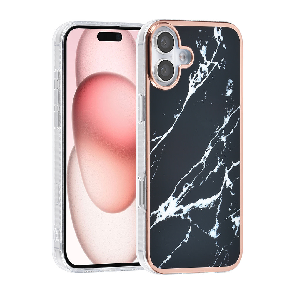 TUNIQ TUNIQ iPhone 16 Plus Backcover hoesje Silicone - Marble Black