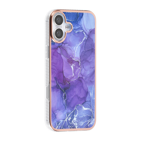 TUNIQ TUNIQ iPhone 16 Plus Back-Cover hul - Silicone - Marble Purple