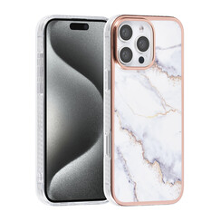 TUNIQ iPhone 16 Pro Max Back-Cover hul - Silicone - Marble White