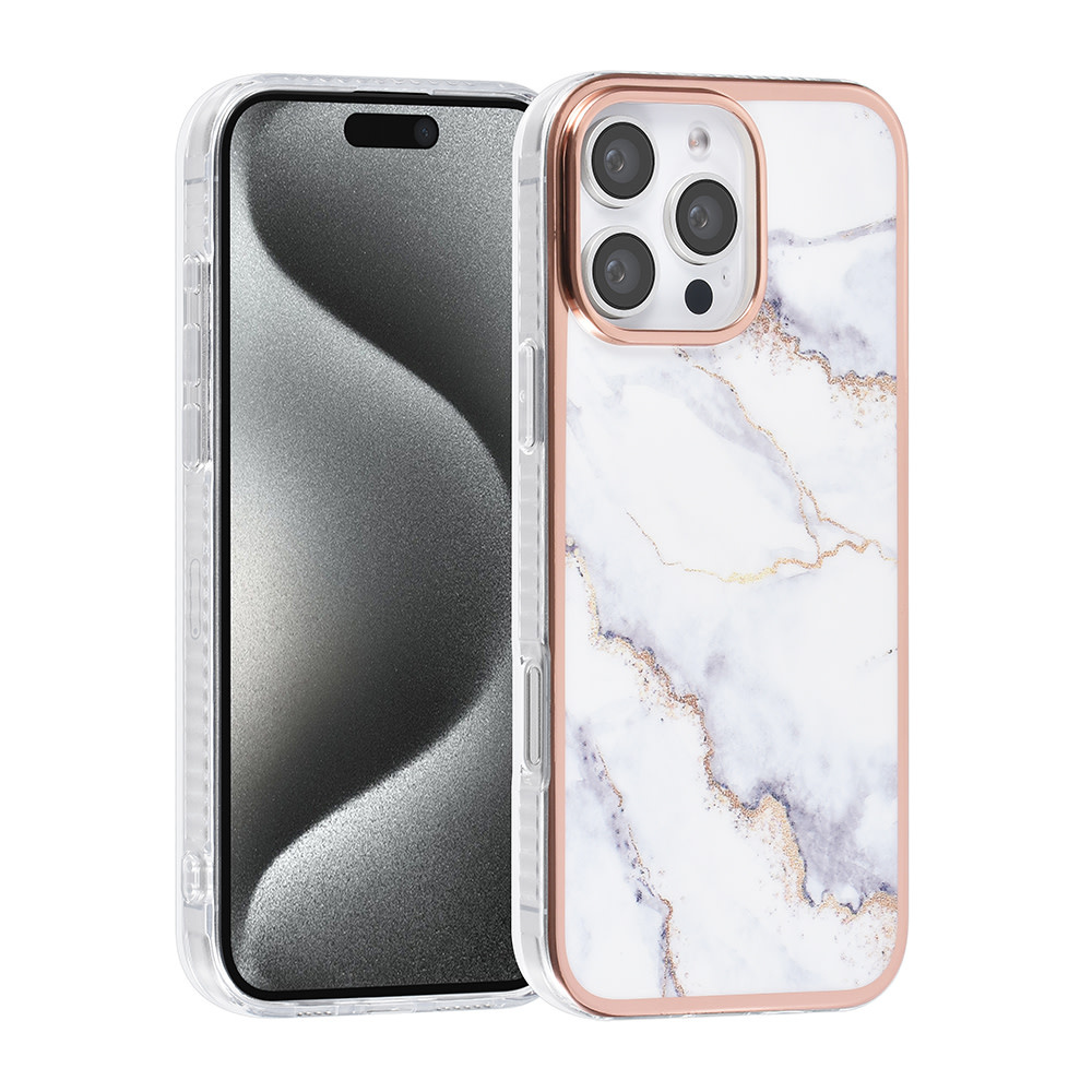 TUNIQ TUNIQ iPhone 16 Pro Max Backcover hoesje Silicone - Marble White