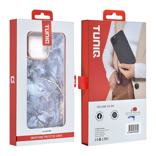 TUNIQ TUNIQ iPhone 16 Pro Max Back-Cover hul - Silicone - Marble Grey