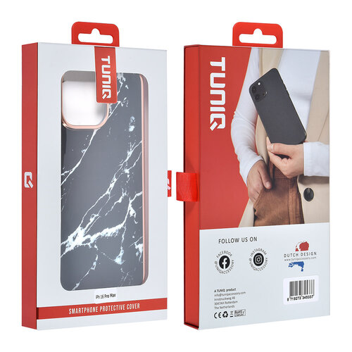 TUNIQ TUNIQ iPhone 16 Pro Max Backcover hoesje Silicone - Marble Black