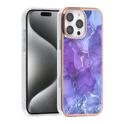 TUNIQ iPhone 16 Pro Max Back cover coque Silicone - Marble Purple