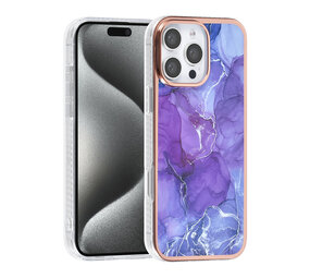 TUNIQ TUNIQ iPhone 16 Pro Max Backcover hoesje Silicone - Marble Purple TUNIQ TUNIQ iPhone 16 Pro Max Backcover hoesje Silicone - Marble Purple