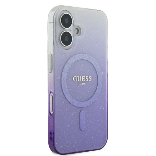 Guess Guess iPhone 16 Back cover coque Magsafe IML glitter gradient - Violet