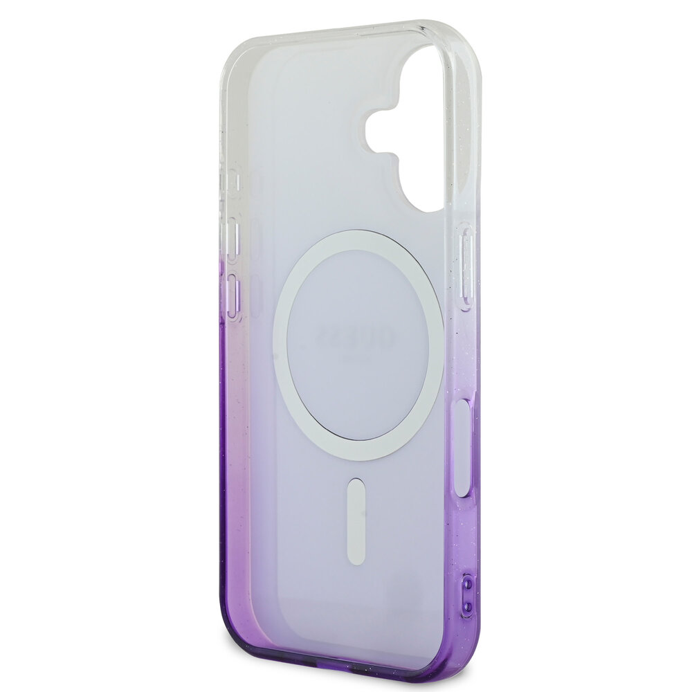 Guess Guess iPhone 16 Back cover case - Magsafe IML glitter gradient - Purple Guess Guess iPhone 16 Back cover case - Magsafe IML glitter gradient - Purple