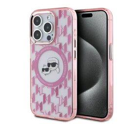 Karl Lagerfeld Karl Lagerfeld iPhone 16 Pro Backcover hoesje Magsafe IML metal monogram kc - Roze Karl Lagerfeld Karl Lagerfeld iPhone 16 Pro Backcover hoesje Magsafe IML metal monogram kc - Roze