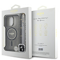 Guess Guess iPhone 16 Pro Max Back cover coque Magsafe ML Glitter with pearl strap - Noir