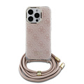 Guess Guess iPhone 16 Pro Back-Cover hul - Crossbody cord 4G print - Rosa