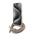 Guess Guess iPhone 16 Pro Back-Cover hul - Crossbody cord 4G print - Rosa