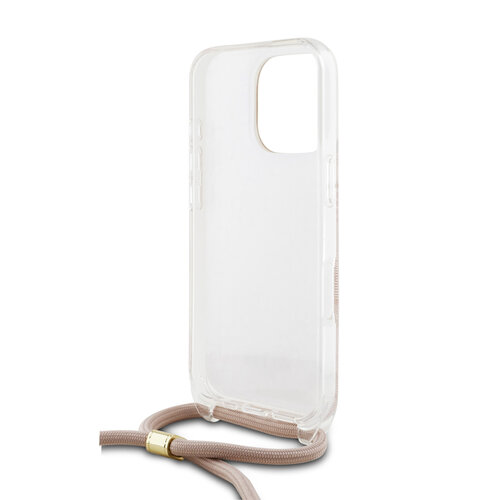 Guess Guess iPhone 16 Pro Back cover coque Crossbody cord 4G print - Rose