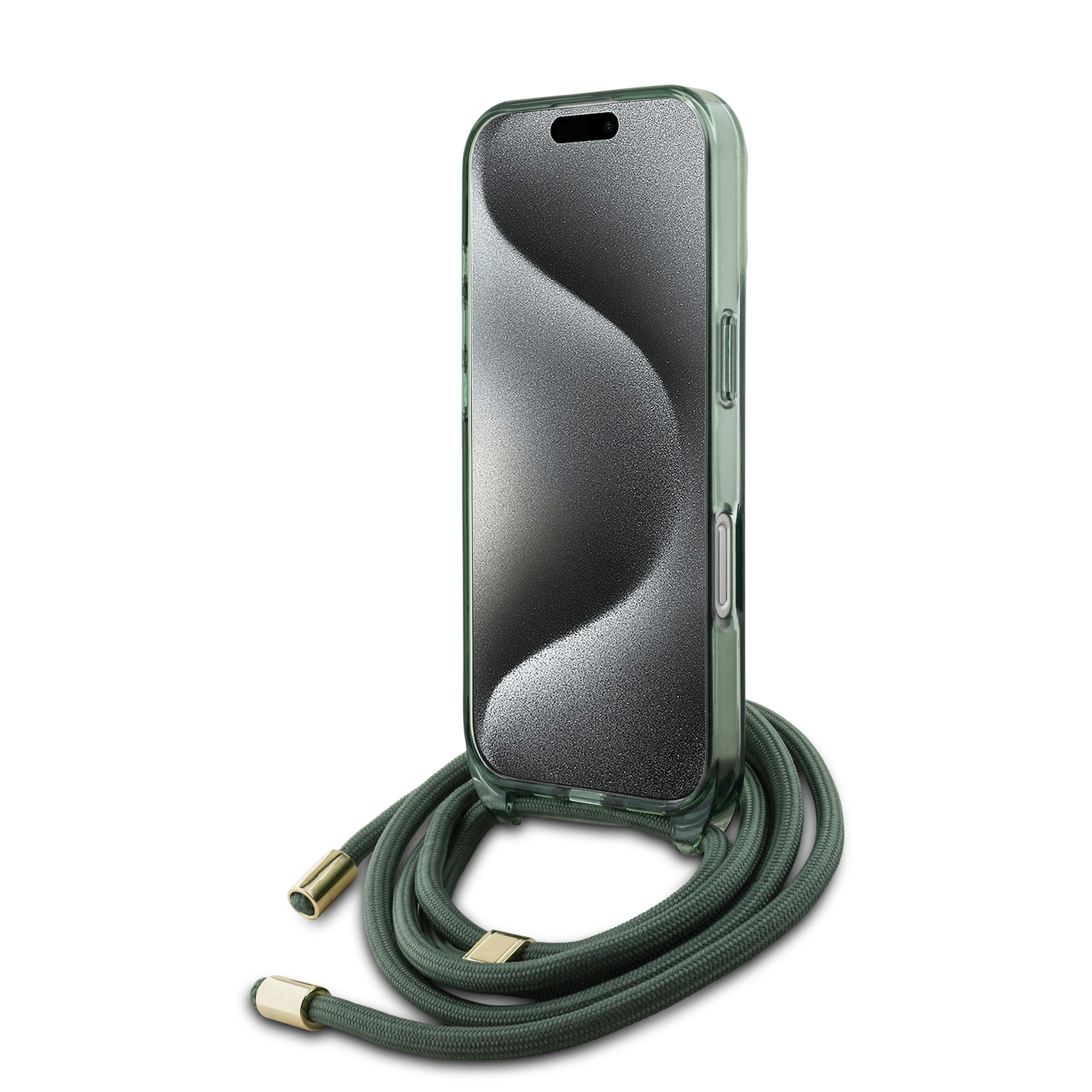 Guess Guess iPhone 16 Pro Max Backcover hoesje Magsafe IML crossbody cord script - Groen, foto 6 van 6