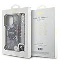 Guess Guess iPhone 16 Pro Max Back-Cover hul - Magsafe IML Flowers with pearl strap - Schwarz