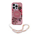 Guess iPhone 16 Pro Max Back-Cover hul - Magsafe IML Flowers with pearl strap - Rosa Guess iPhone 16 Pro Max Back-Cover hul - Magsafe IML Flowers with pearl strap - Rosa