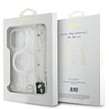 Guess Guess iPhone 16 Pro Max Back cover coque Magsafe ML Glitter with pearl strap - Transparent