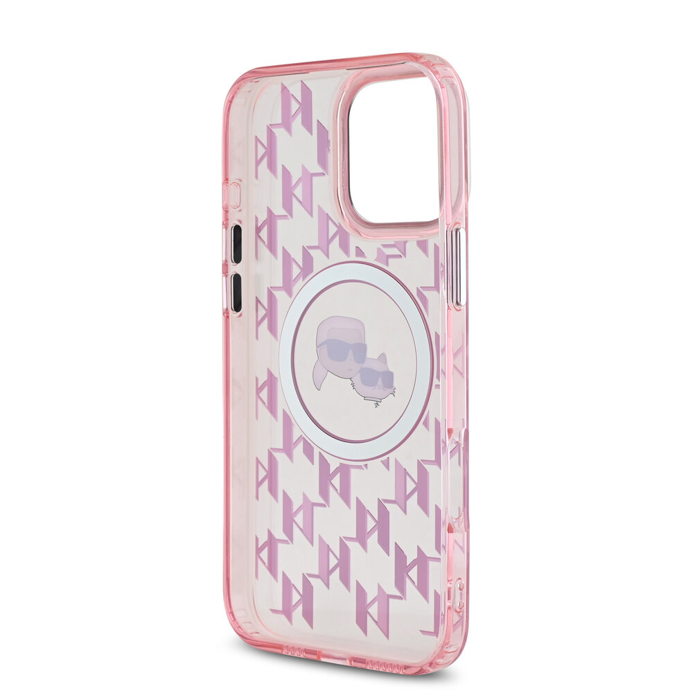 Karl Lagerfeld Karl Lagerfeld iPhone 16 Pro Backcover hoesje Magsafe IML metal monogram kc - Roze Karl Lagerfeld Karl Lagerfeld iPhone 16 Pro Backcover hoesje Magsafe IML metal monogram kc - Roze