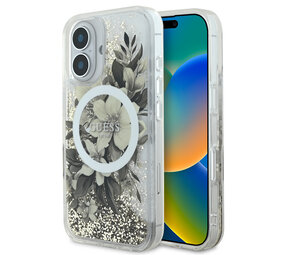 Guess Guess iPhone 16 Back cover coque Magsafe Liquid Glitter - Vert Guess Guess iPhone 16 Back cover coque Magsafe Liquid Glitter - Vert