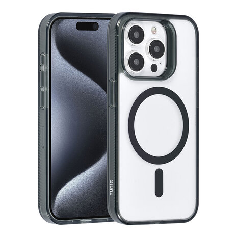 TUNIQ TUNIQ iPhone 15 Pro Backcover hoesje Magsafe silicone - Zwart TUNIQ TUNIQ iPhone 15 Pro Backcover hoesje Magsafe silicone - Zwart