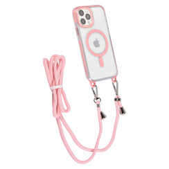 TUNIQ iPhone 12/12 Pro Back-Cover hul - neck cord - magsafe - Rosa