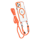 TUNIQ TUNIQ iPhone 12/12 Pro Back cover coque neck cord - magsafe - Orange TUNIQ TUNIQ iPhone 12/12 Pro Back cover coque neck cord - magsafe - Orange