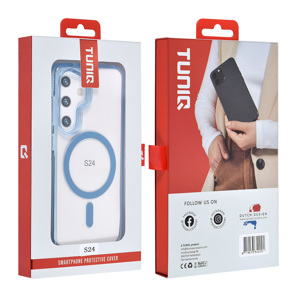 TUNIQ TUNIQ Galaxy S24 Back cover coque Magsafe silicone - Bleu TUNIQ TUNIQ Galaxy S24 Back cover coque Magsafe silicone - Bleu