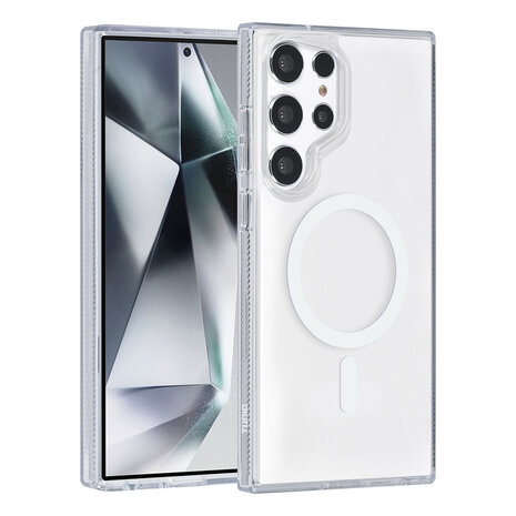 TUNIQ TUNIQ Galaxy S24 Ultra Back cover case - Magsafe silicone - White TUNIQ TUNIQ Galaxy S24 Ultra Back cover case - Magsafe silicone - White
