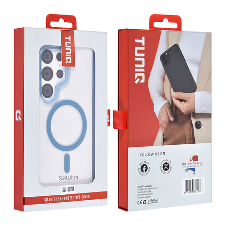 TUNIQ TUNIQ Galaxy S24 Ultra Back cover case - Magsafe silicone - Blue TUNIQ TUNIQ Galaxy S24 Ultra Back cover case - Magsafe silicone - Blue