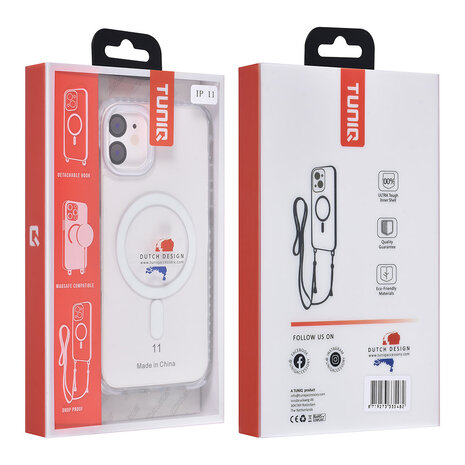 TUNIQ TUNIQ iPhone 11 Back-Cover hul - neck cord - magsafe - Weiß TUNIQ TUNIQ iPhone 11 Back-Cover hul - neck cord - magsafe - Weiß