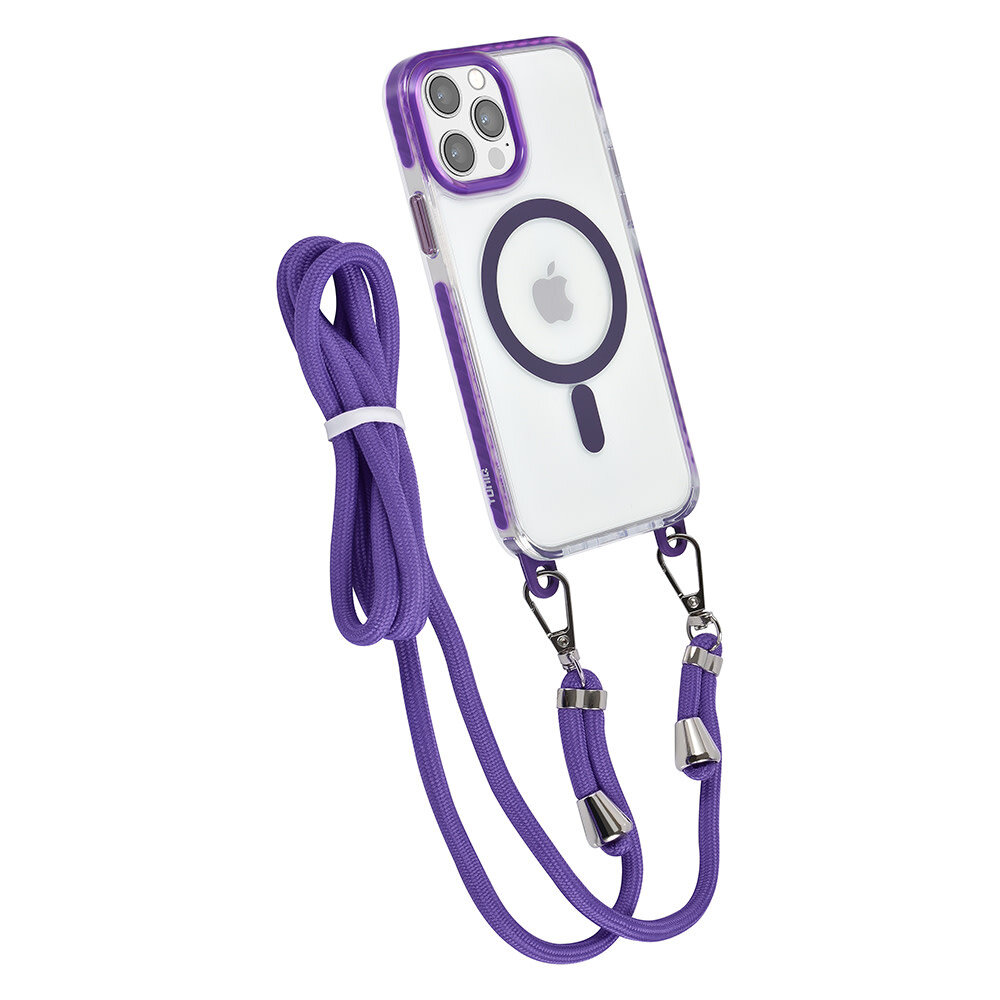 TUNIQ TUNIQ iPhone 12/12 Pro Backcover hoesje neck cord - magsafe - Paars TUNIQ TUNIQ iPhone 12/12 Pro Backcover hoesje neck cord - magsafe - Paars