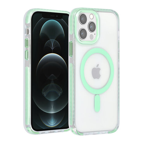 TUNIQ TUNIQ iPhone 12/12 Pro Back cover case - neck cord - magsafe - Green TUNIQ TUNIQ iPhone 12/12 Pro Back cover case - neck cord - magsafe - Green