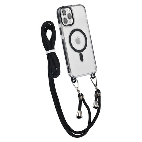 TUNIQ TUNIQ iPhone 12 Pro Max Back cover coque neck cord - magsafe - Noir TUNIQ TUNIQ iPhone 12 Pro Max Back cover coque neck cord - magsafe - Noir
