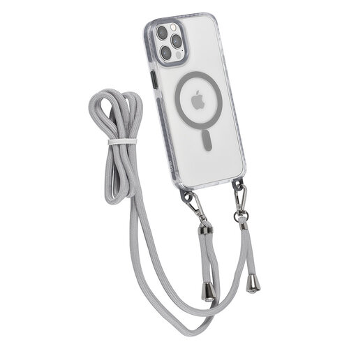 TUNIQ TUNIQ iPhone 12 Pro Max Back cover case - neck cord - magsafe - Grey