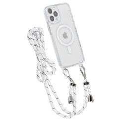 TUNIQ iPhone 12 Pro Max Back-Cover hul - neck cord - magsafe - Weiß