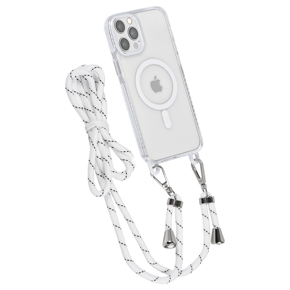 TUNIQ TUNIQ iPhone 12 Pro Max Back cover coque neck cord - magsafe - Blanc TUNIQ TUNIQ iPhone 12 Pro Max Back cover coque neck cord - magsafe - Blanc