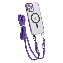 TUNIQ iPhone 12 Pro Max Back cover case - neck cord - magsafe - Purple