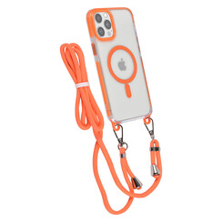 TUNIQ iPhone 12 Pro Max Backcover hoesje neck cord - magsafe - Oranje