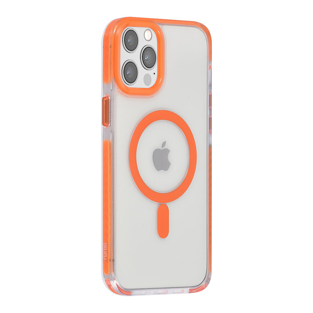 TUNIQ TUNIQ iPhone 12 Pro Max Back-Cover hul - neck cord - magsafe - Orange TUNIQ TUNIQ iPhone 12 Pro Max Back-Cover hul - neck cord - magsafe - Orange