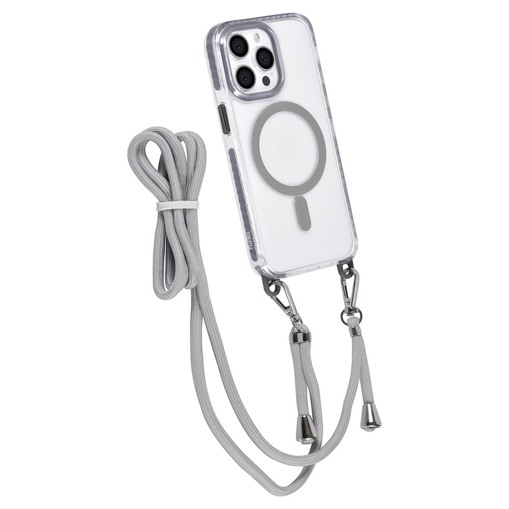 TUNIQ TUNIQ iPhone 13 Pro Backcover hoesje neck cord - magsafe - Grijs