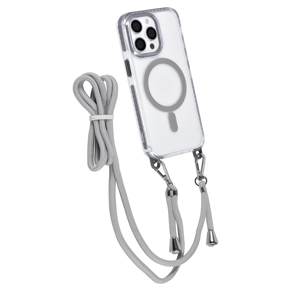TUNIQ TUNIQ iPhone 13 Pro Back-Cover hul - neck cord - magsafe - Grau TUNIQ TUNIQ iPhone 13 Pro Back-Cover hul - neck cord - magsafe - Grau