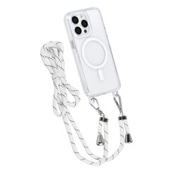 TUNIQ iPhone 13 Pro Backcover hoesje neck cord - magsafe - Wit